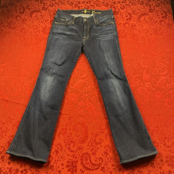 7 For All Mankind Lexie Petite Kimmie Bootcut Jeans Womens Size 32 Dark 30x29” - Picture 1 of 11
